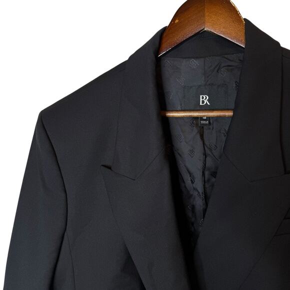 Banana Republic Siena Relaxed Italian Wool Blazer Black size 18 - Picture 3 of 7